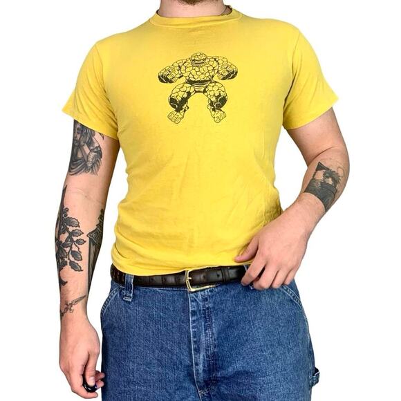 80s Vintage Marvel The Thing Superhero Single Stitch T-shirt - Picture 2 of 5